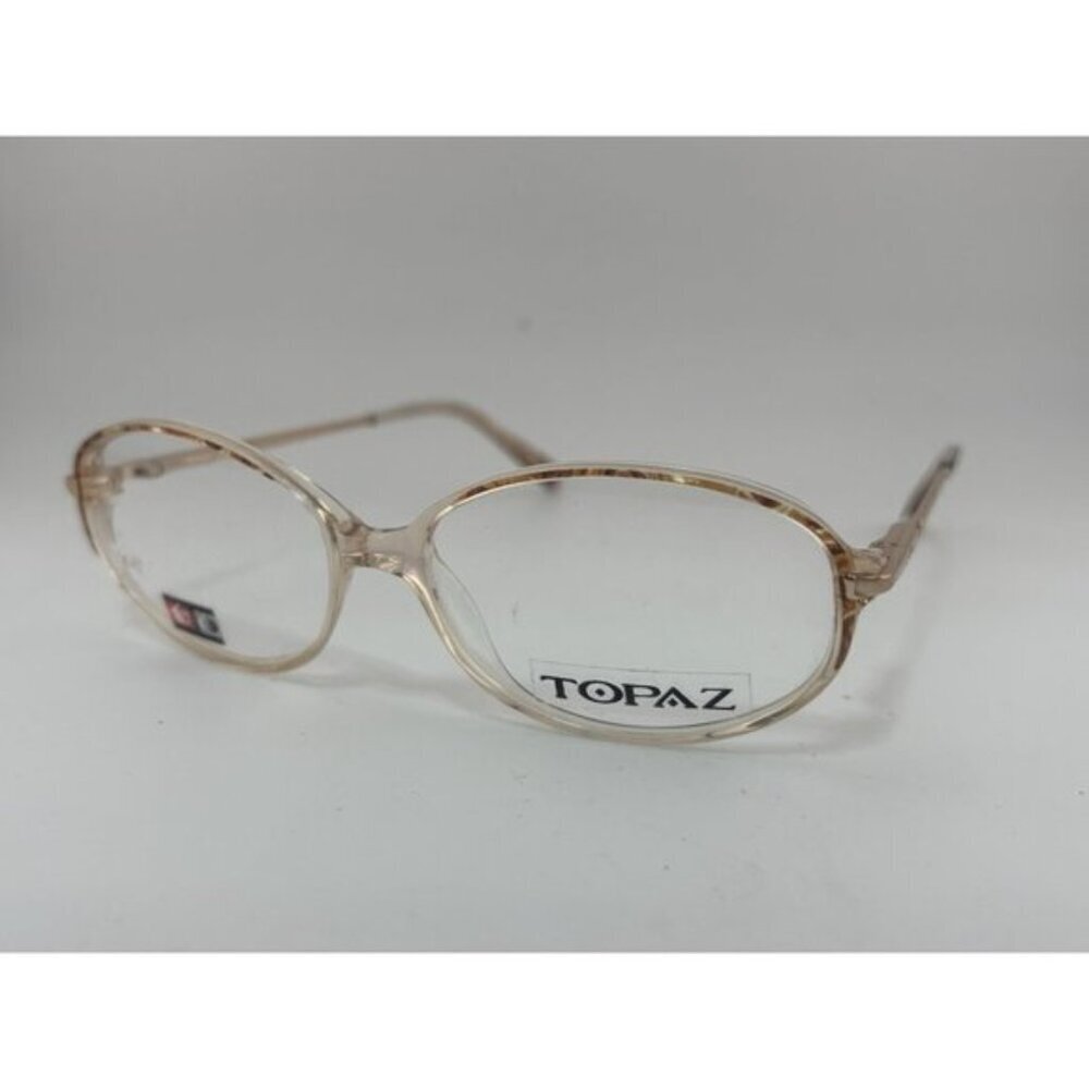 TOPAZ - Clear Taupe AT269 Marble Acetate  Oval Glasses Frames
